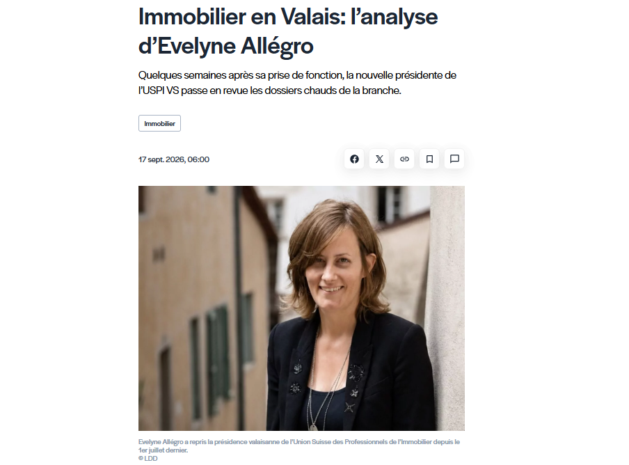 Evelyne Allégro partage son analyse sur les grands enjeux de l’immobilier valaisan